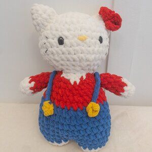 Handmade Crochet Kitty Plush Doll Stuffed Animal Soft Toy Gift Decor
